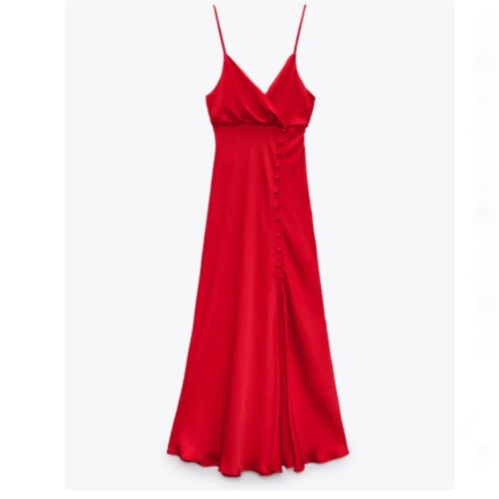 Zara satin slip dress